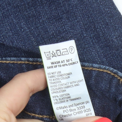 Marks and Spencer Women Blue UK 16 Skinny Mid Rise Stretch Jeans