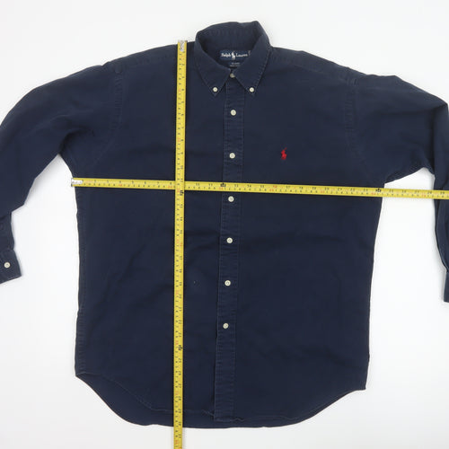 Ralph Lauren Men Blue M Blaire Classic Fit Button Down Cotton Shirt