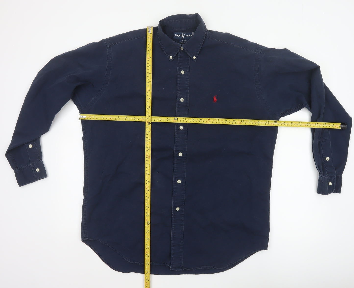 Ralph Lauren Men Blue M Blaire Classic Fit Button Down Cotton Shirt