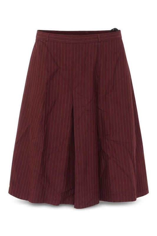 St Michael Women Red UK 14 Flared Pinstripe Midi Skort