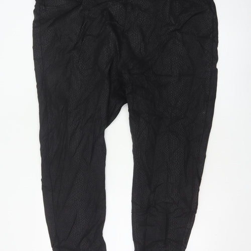 M&S Women Black Snake Print Jeggings UK 24 Short Stretch Slim