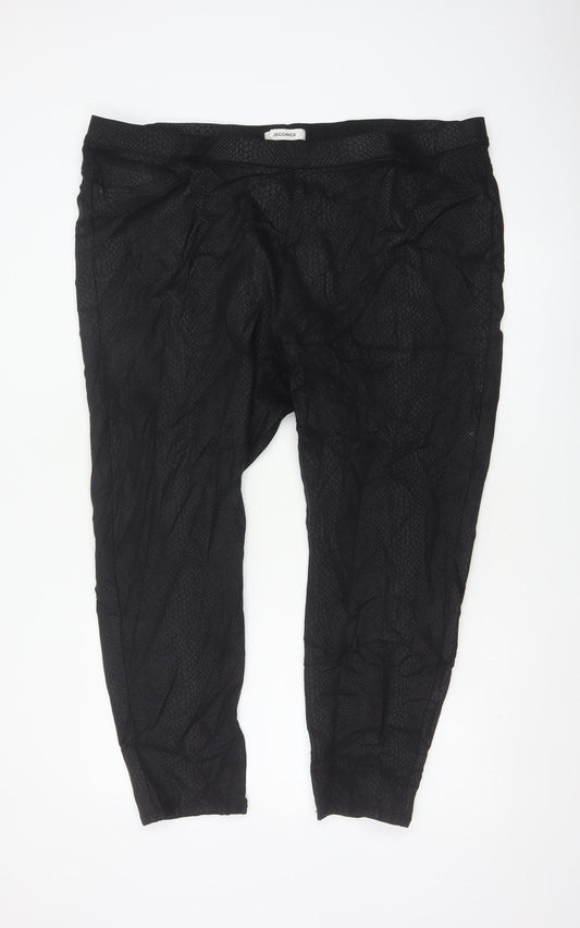 M&S Women Black Snake Print Jeggings UK 24 Short Stretch Slim