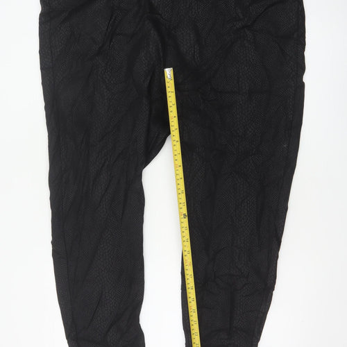 M&S Women Black Snake Print Jeggings UK 24 Short Stretch Slim