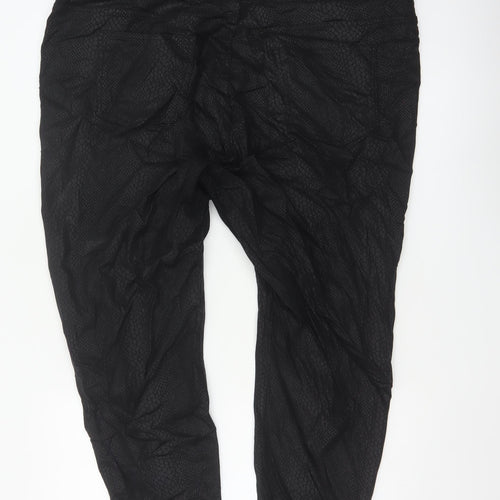 M&S Women Black Snake Print Jeggings UK 24 Short Stretch Slim