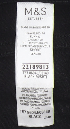 M&S Women Black Snake Print Jeggings UK 24 Short Stretch Slim