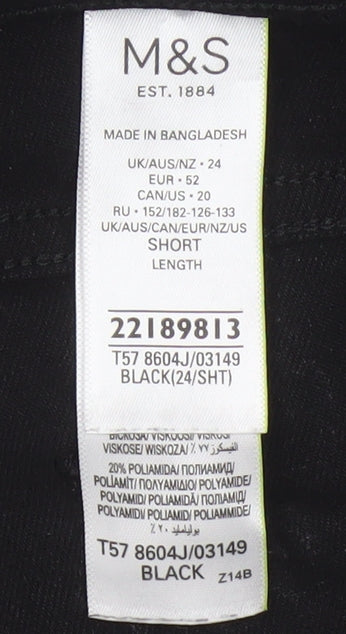 M&S Women Black Snake Print Jeggings UK 24 Short Stretch Slim
