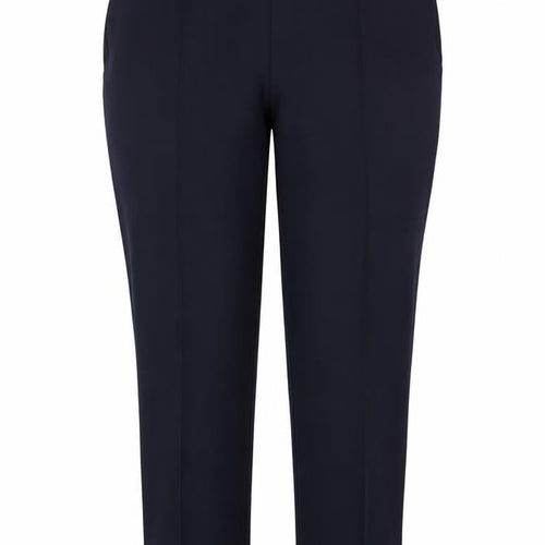 Izle Women’s Navy Blue UK 14 Straight Leg Dress Trousers Elastic Waist