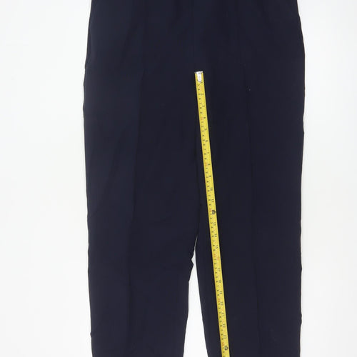 Izle Women’s Navy Blue UK 14 Straight Leg Dress Trousers Elastic Waist
