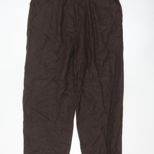 Eastex Women’s Brown Wool Blend Tapered Tailored Trousers UK 18