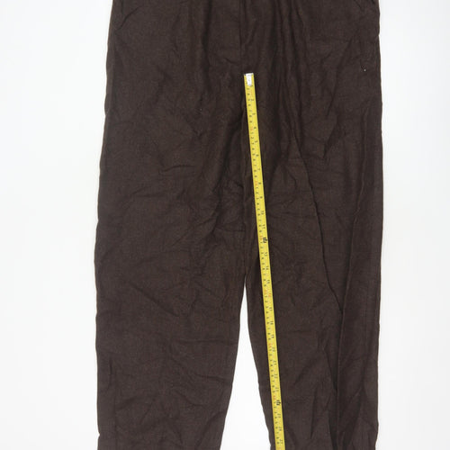 Eastex Women’s Brown Wool Blend Tapered Tailored Trousers UK 18