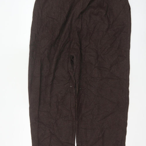 Eastex Women’s Brown Wool Blend Tapered Tailored Trousers UK 18