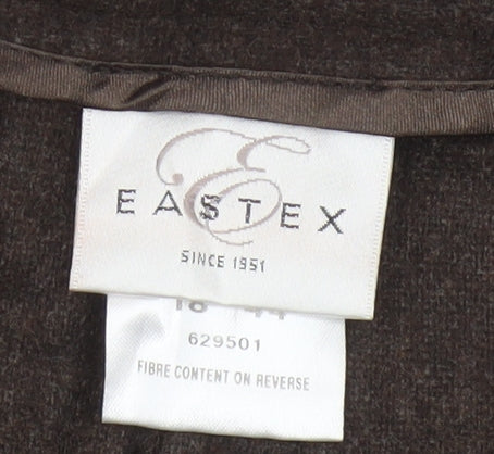 Eastex Women’s Brown Wool Blend Tapered Tailored Trousers UK 18