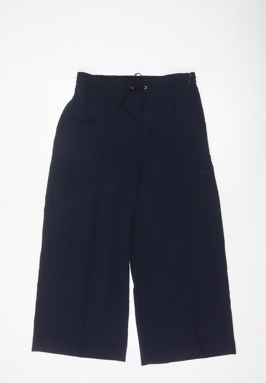 M&S Women’s Navy Blue UK 12 Wide-Leg Drawstring Trousers