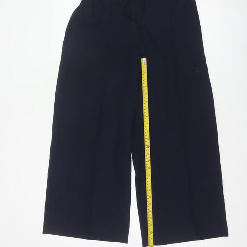 M&S Women’s Navy Blue UK 12 Wide-Leg Drawstring Trousers