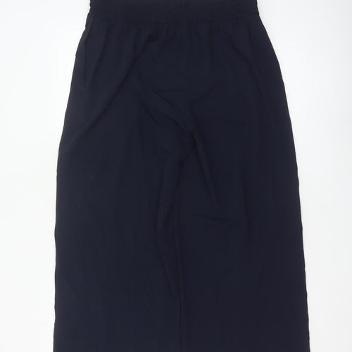 M&S Women’s Navy Blue UK 12 Wide-Leg Drawstring Trousers