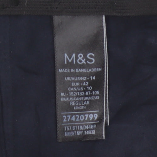 M&S Women’s Navy Blue Size 14 Stretch Skinny Leggings Regular