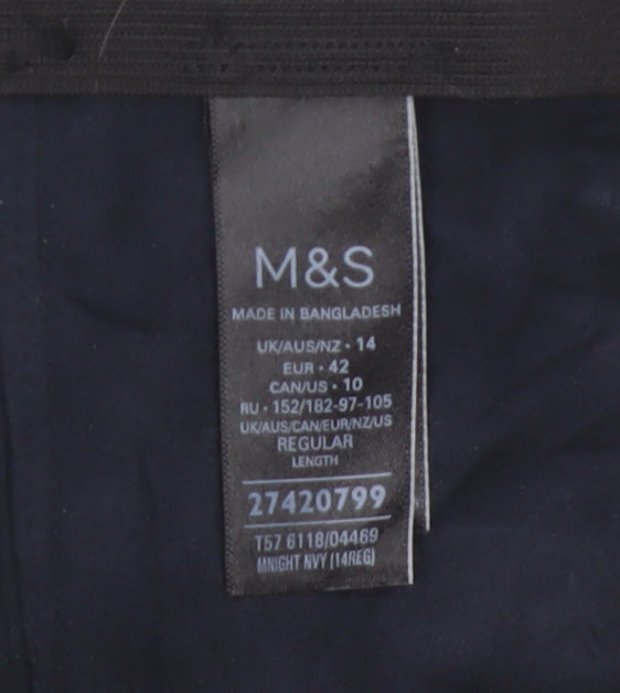 M&S Women’s Navy Blue Size 14 Stretch Skinny Leggings Regular