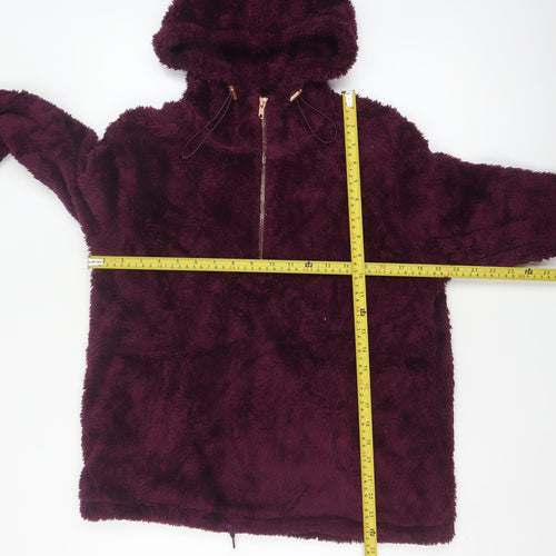 RBX Women’s Purple M Fleece 1/4 Zip Hooded Pullover Sweatshirt