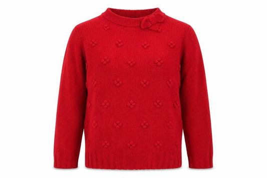 Hobbs Women’s Red Size 10 Cable Knit Bow High Neck Jumper