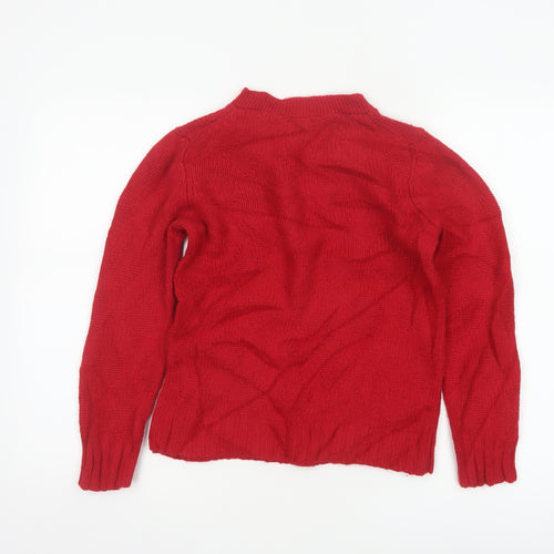 Hobbs Women’s Red Size 10 Cable Knit Bow High Neck Jumper