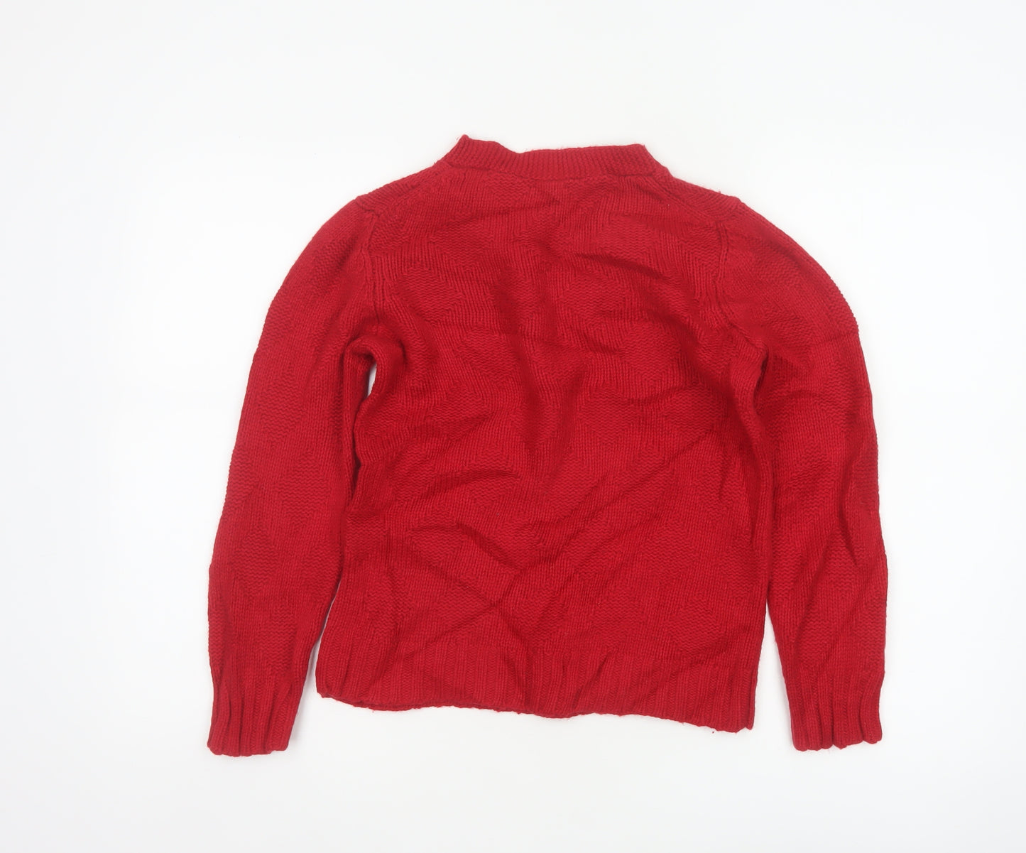 Hobbs Women’s Red Size 10 Cable Knit Bow High Neck Jumper