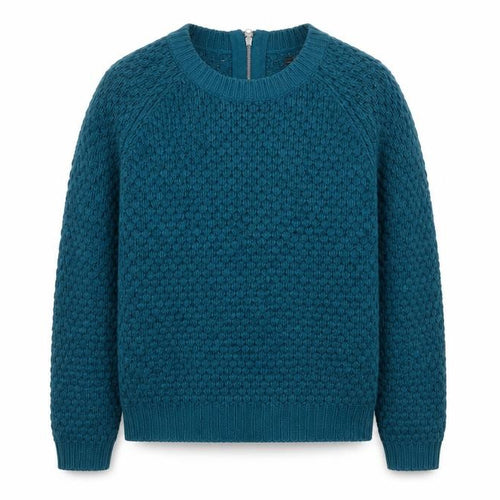New Look Women’s Teal Blue UK 14 Full Zip Chunky Knit Jumper