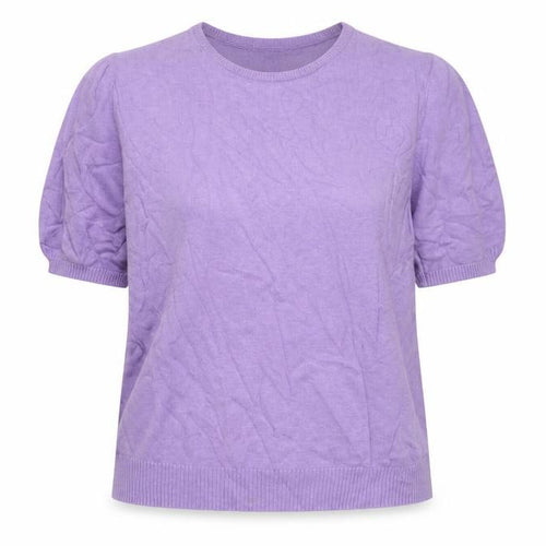Lands' End Women Purple UK 20/22 Short Sleeve Cotton Cashmere Jumper