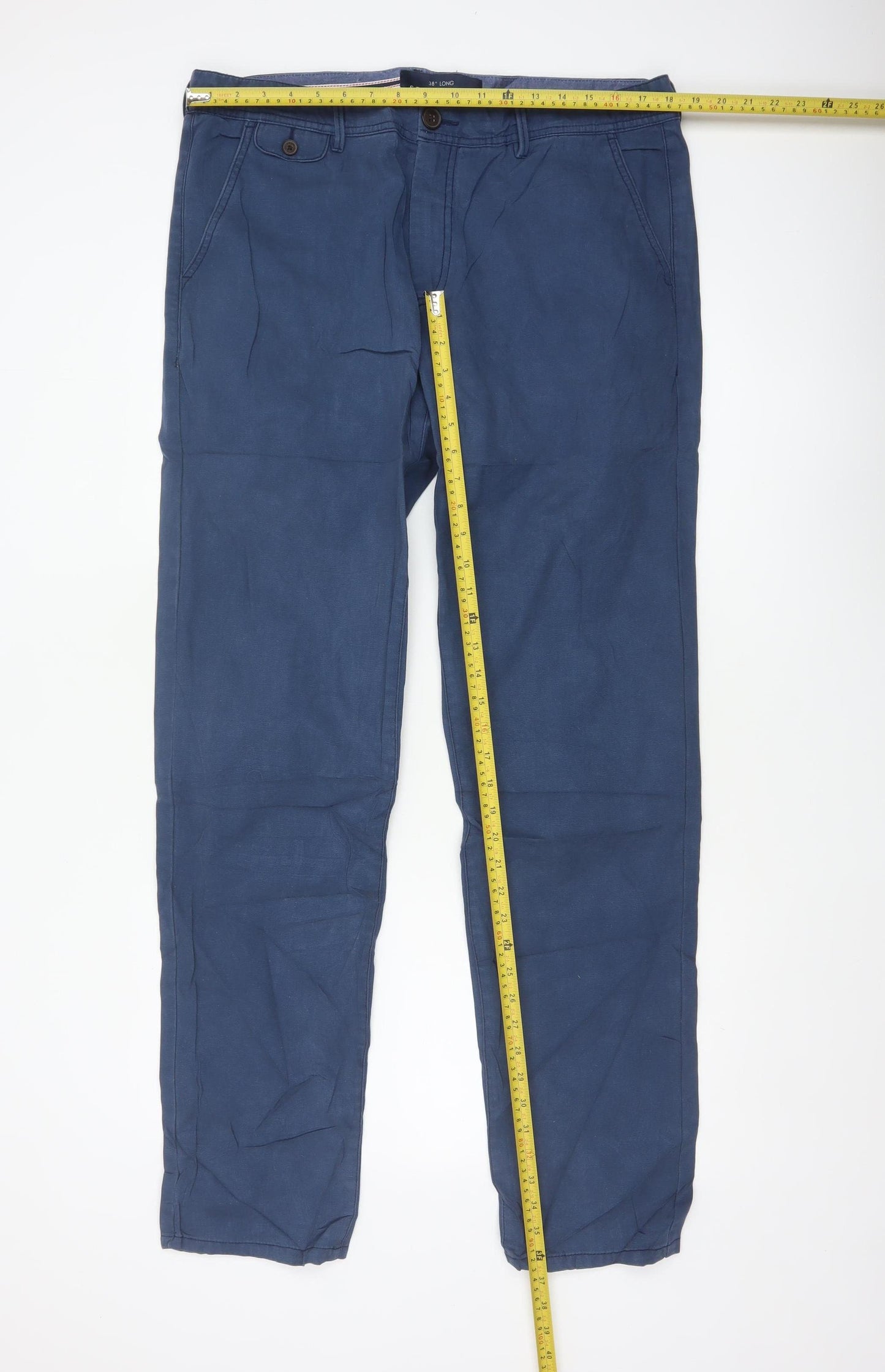 Crew Clothing Co. Men’s Blue 38 Long Cotton Straight Chino Trousers