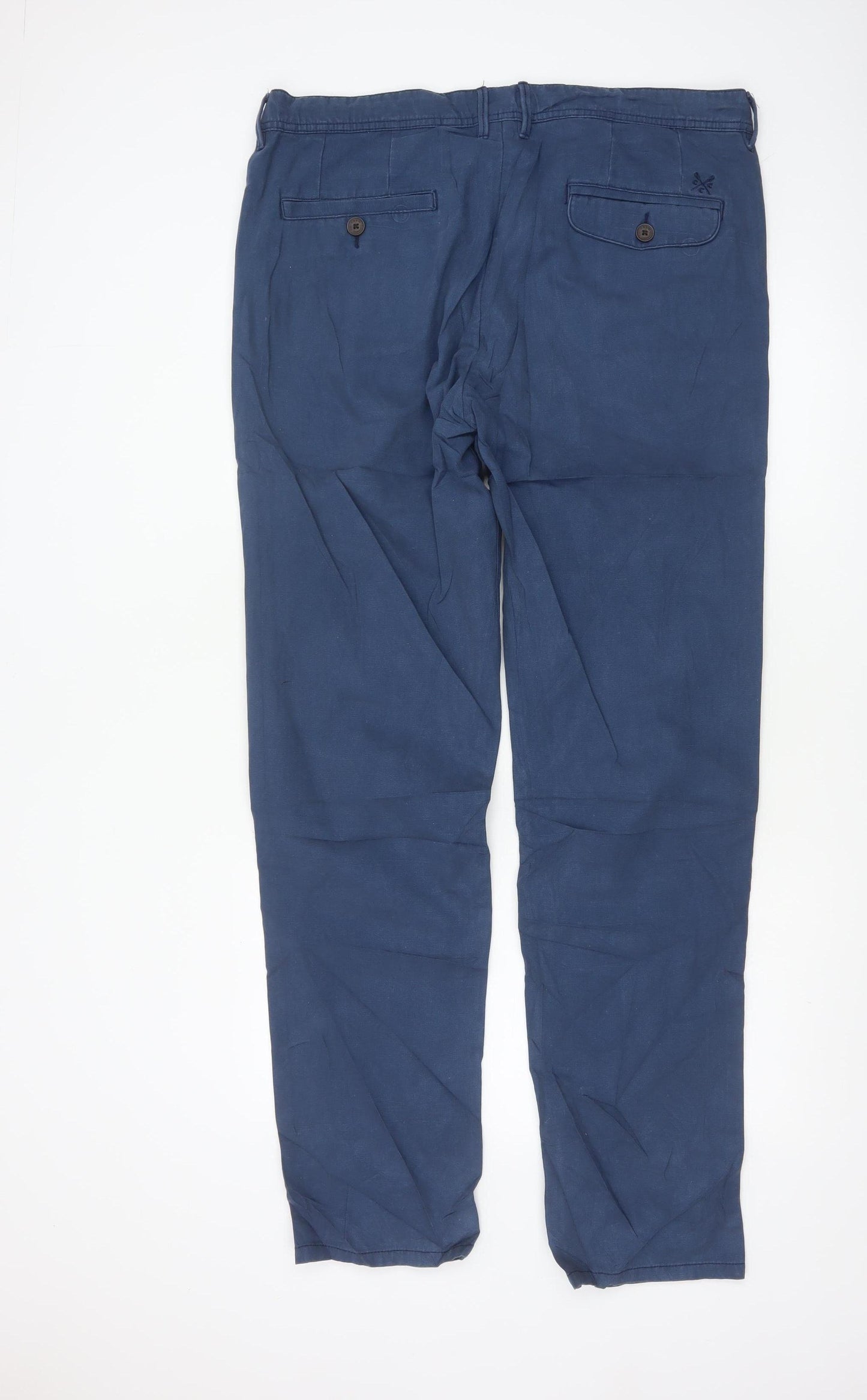 Crew Clothing Co. Men’s Blue 38 Long Cotton Straight Chino Trousers
