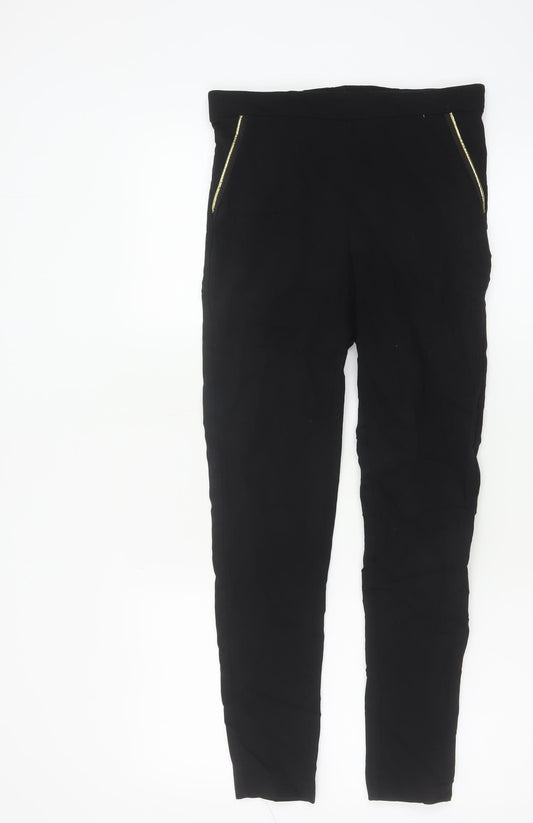 Dorothy Perkins Women’s Black UK 10 Skinny Trousers Gold Zip Pockets