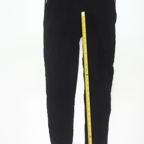 Dorothy Perkins Women’s Black UK 10 Skinny Trousers Gold Zip Pockets