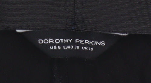 Dorothy Perkins Women’s Black UK 10 Skinny Trousers Gold Zip Pockets