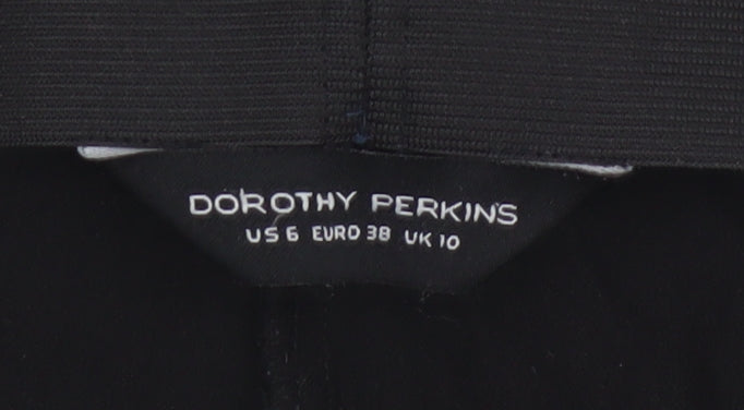 Dorothy Perkins Women’s Black UK 10 Skinny Trousers Gold Zip Pockets