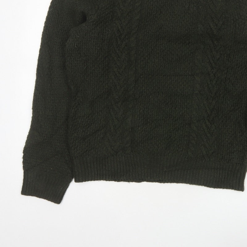 Marks and Spencer Men’s Green L Cable Knit Roll Neck Jumper