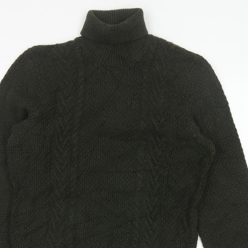 Marks and Spencer Men’s Green L Cable Knit Roll Neck Jumper