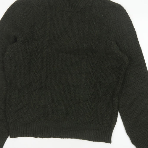 Marks and Spencer Men’s Green L Cable Knit Roll Neck Jumper