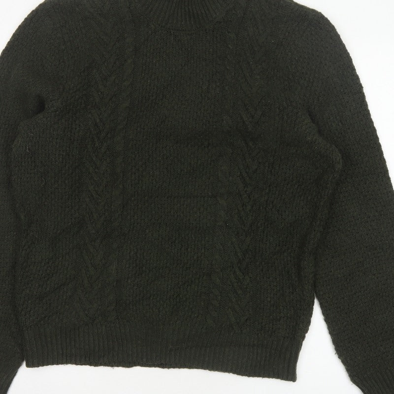Marks and Spencer Men’s Green L Cable Knit Roll Neck Jumper