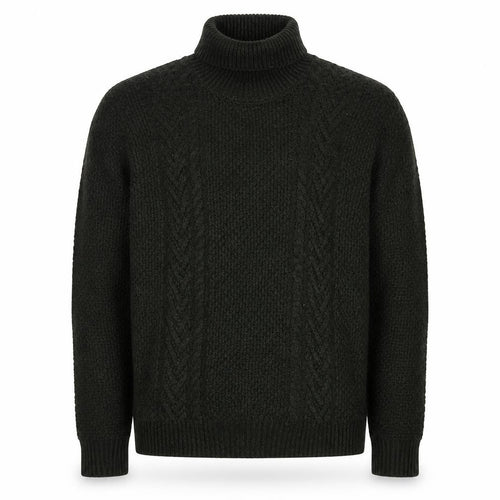 Marks and Spencer Men’s Green L Cable Knit Roll Neck Jumper