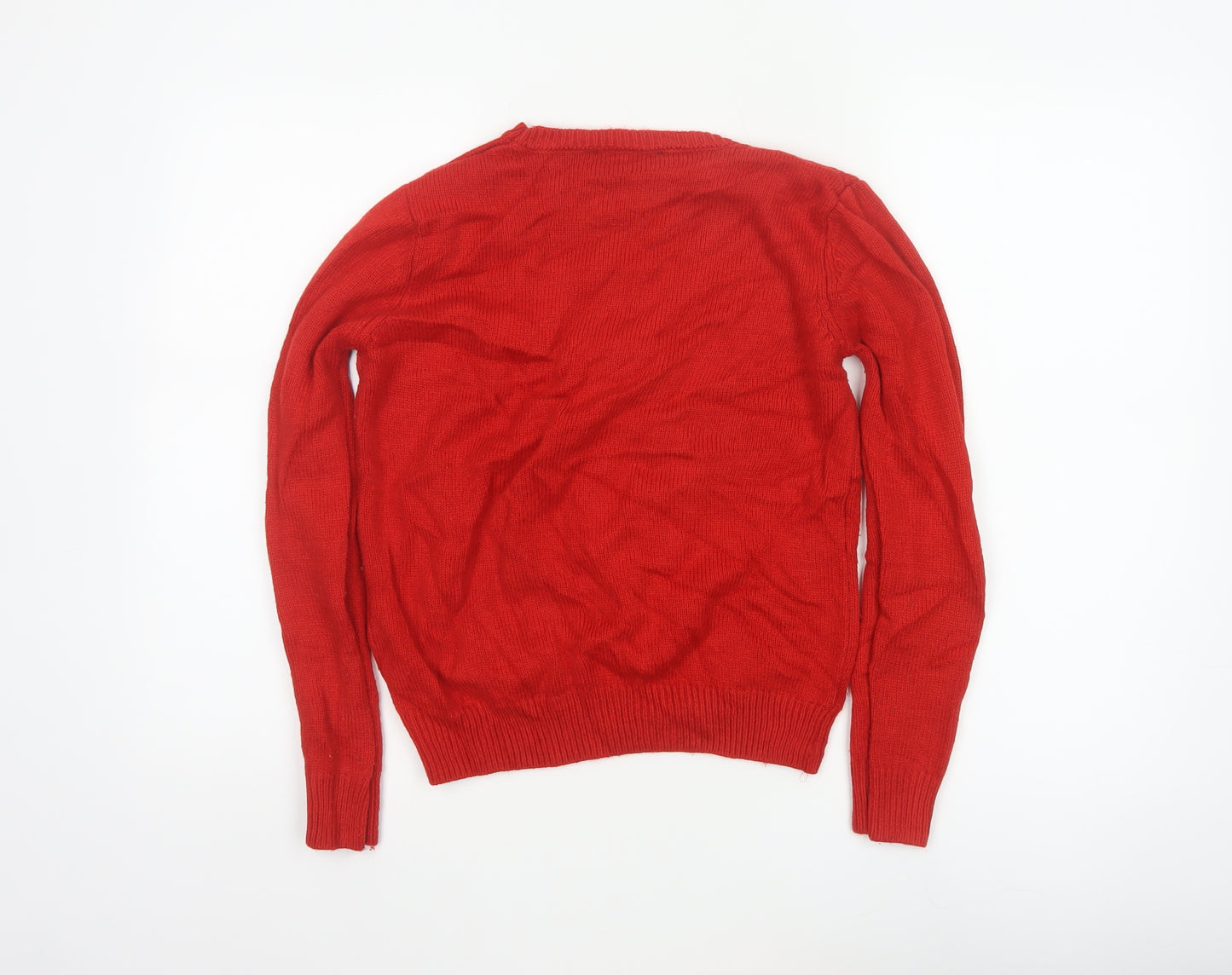 Marks and Spencer Women Red Small Christmas Tree Sequin Ugly Jumper