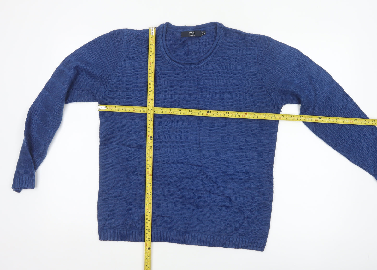 Isle Essentials Women’s Blue Knit Pullover Jumper Size S 10-12