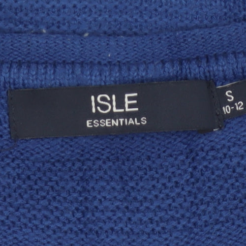 Isle Essentials Women’s Blue Knit Pullover Jumper Size S 10-12