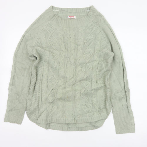 Damart Women’s Sage Green M Cable-Knit Thermal Pullover Jumper
