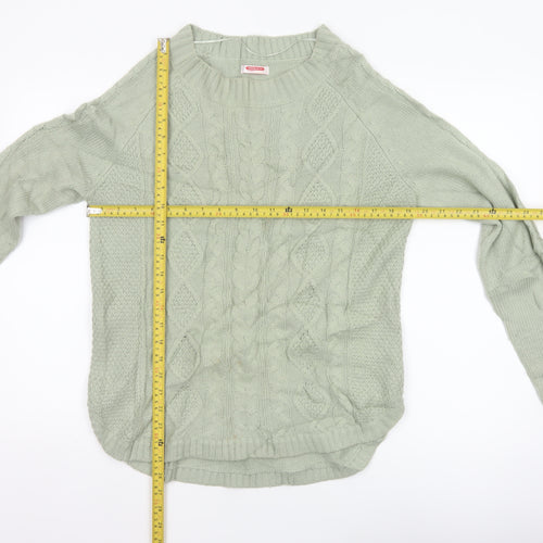 Damart Women’s Sage Green M Cable-Knit Thermal Pullover Jumper