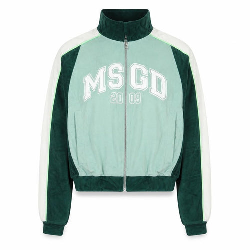 Missguided Women Green UK 8 Cropped Varsity Jacket Logo Full Zip