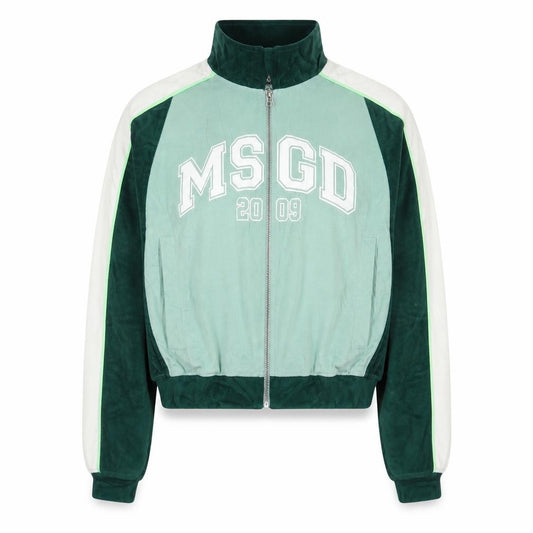 Missguided Women Green UK 8 Cropped Varsity Jacket Logo Full Zip