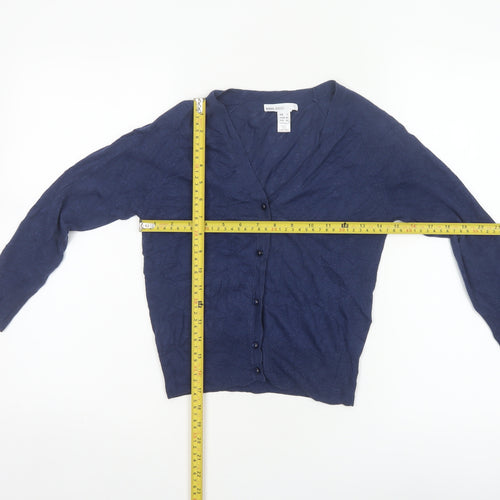Mango Basics Women’s Blue S V-Neck Button Knit Cardigan