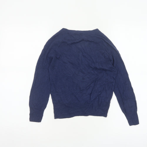 Mango Basics Women’s Blue S V-Neck Button Knit Cardigan