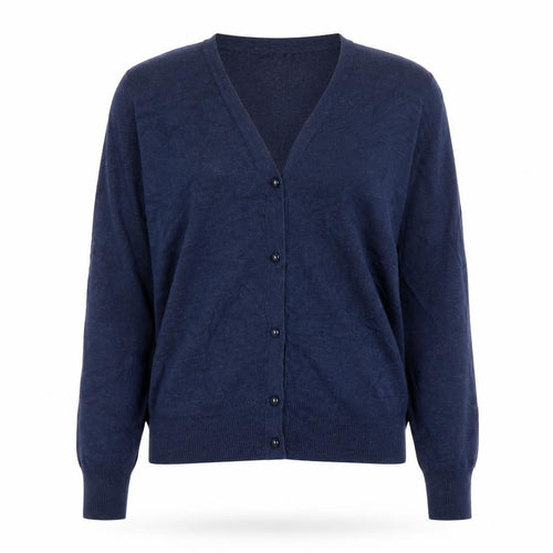 Mango Basics Women’s Blue S V-Neck Button Knit Cardigan