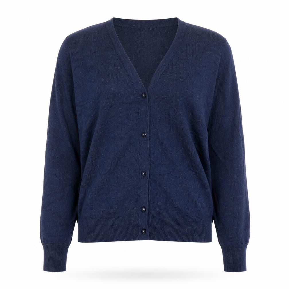 Mango Basics Women’s Blue S V-Neck Button Knit Cardigan