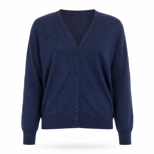 Mango Basics Women’s Blue S V-Neck Button Knit Cardigan